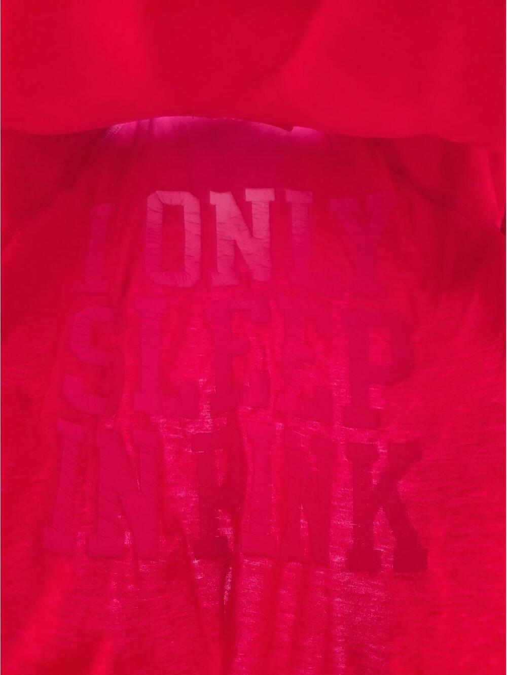 Victorias Secret PINK I ONLY SLEEP IN Reversible Hoodie Tee Dog Logo RARE MED - Picture 5 of 6